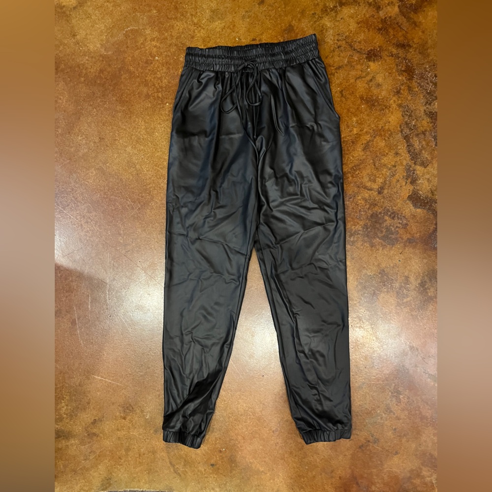 Faux leather joggers NWOT